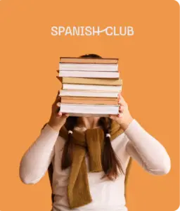 Girl with books - Spanish Club Online courses